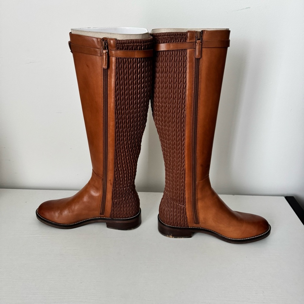 Cole Haan Brown Leather Riding Boots Sz 8 - Picture 7 of 9